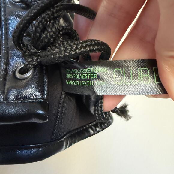 NWT New Club Exx Black Harness Cut Out Lace Up Bra Top Size XL - Picture 6 of 6